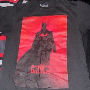 Black T-Shirt with Red Batman Graphic
